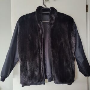 Genuine Beaver fur reversible convertible coat/vest.